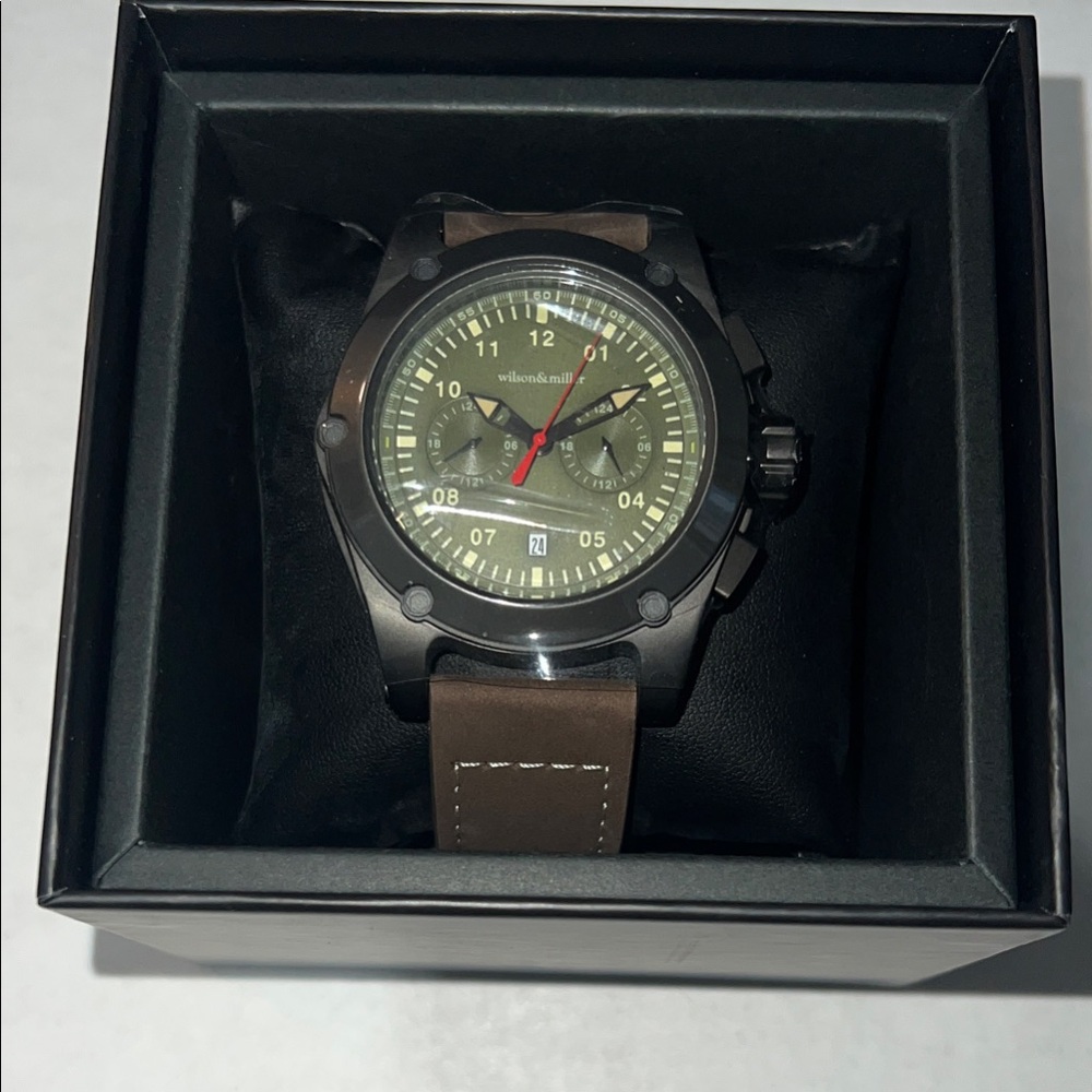 Brown and Black Men's Watch
